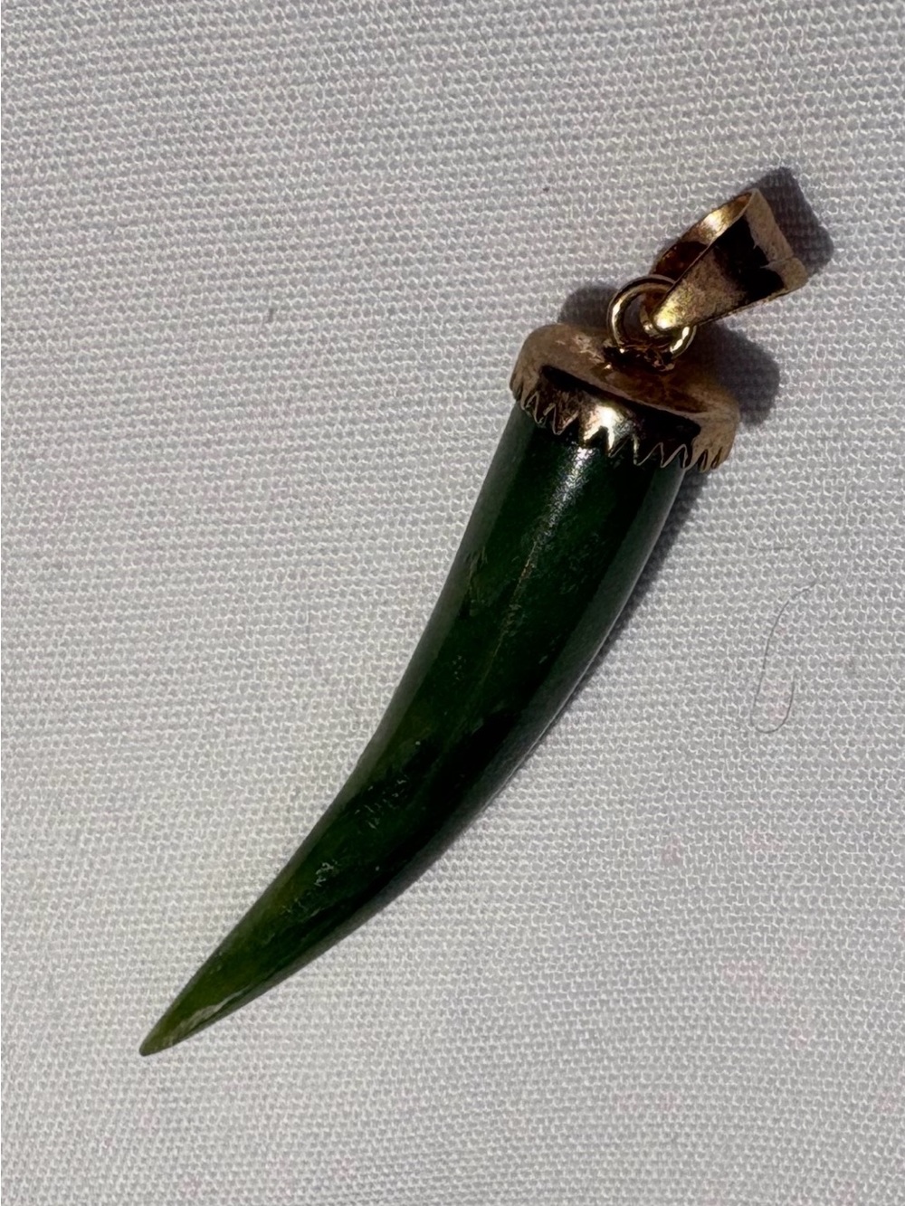 Nephrite Jade Talon or Horn Charm